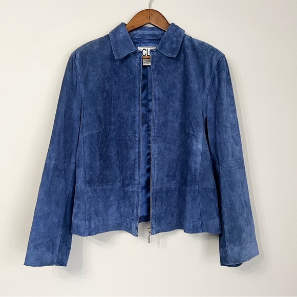*SOLD*Vintage Clio Blue Suede Jacket Size 14 - Picture 6 of 15